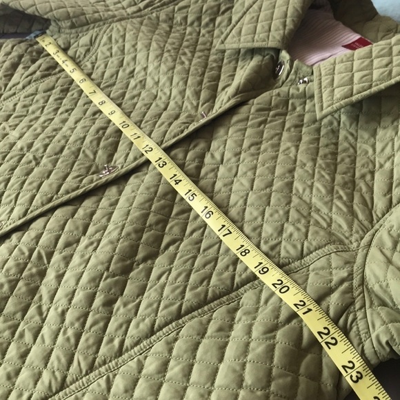 Valerie Stevens Green Quilted Jacket Diamond Stitch Snap Front XL - Picture 8 of 11